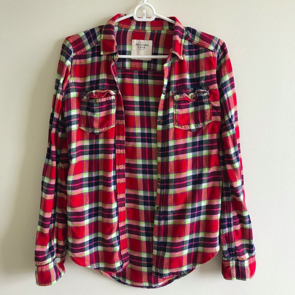 Abercrombie & Fitch Red Plaid Flannel